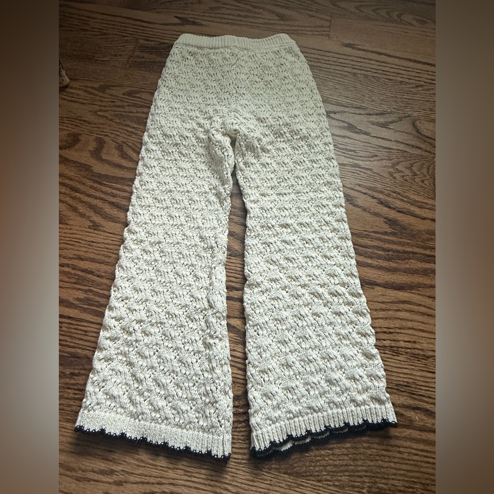 Zara Kids Cream Textured Casual Bottoms
